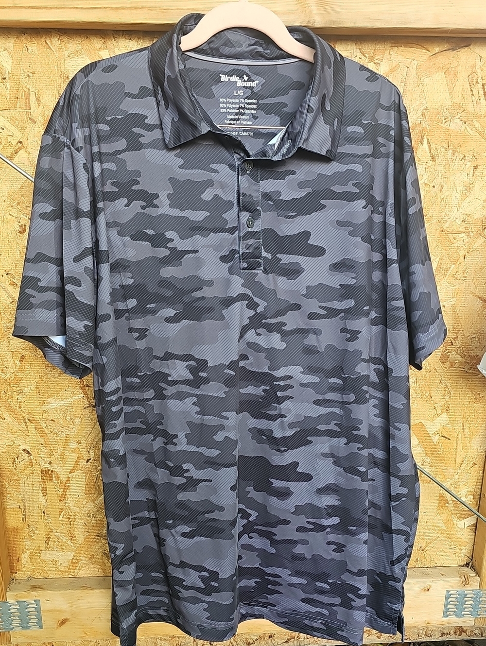 Birdies Men's Gray Camo Polo (D)